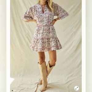 Magali pascal Boho Chic Patterned Mini Dress